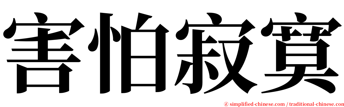 害怕寂寞 serif font