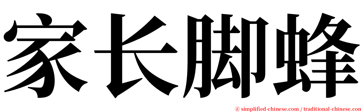 家长脚蜂 serif font