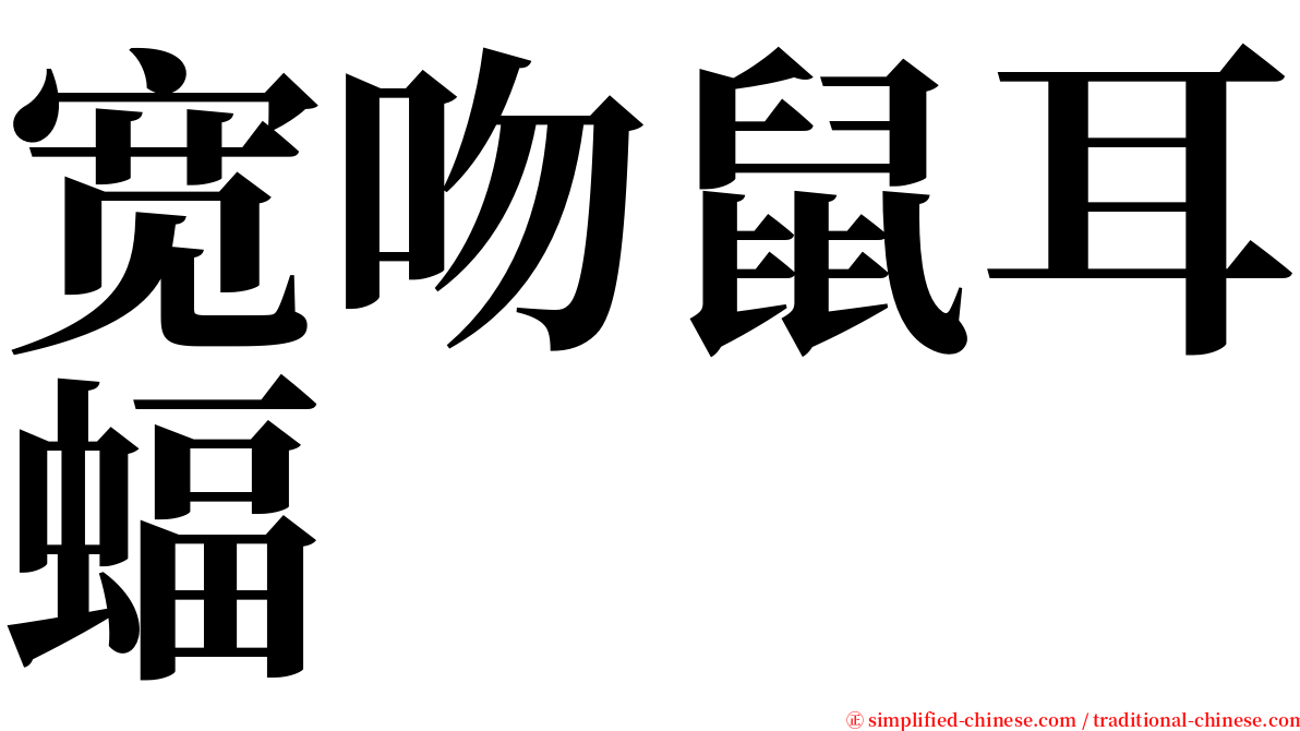 宽吻鼠耳蝠 serif font