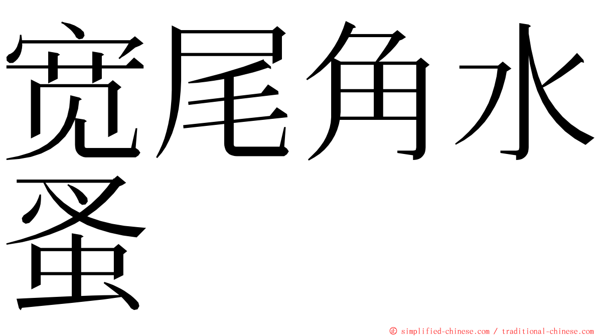 宽尾角水蚤 ming font