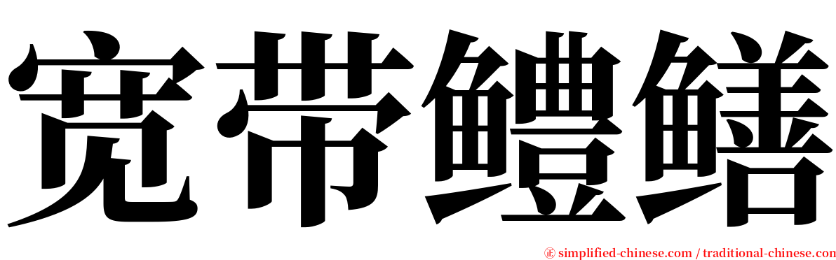 宽带鳢鳝 serif font