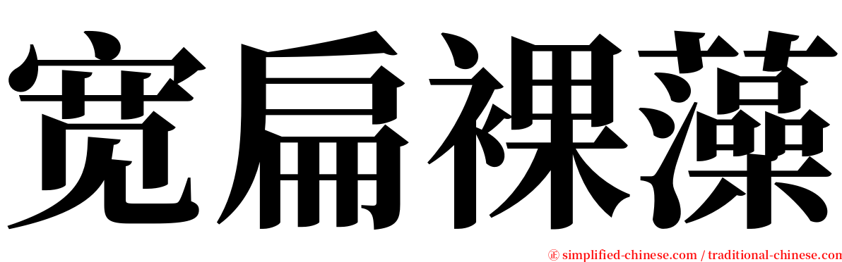 宽扁裸藻 serif font