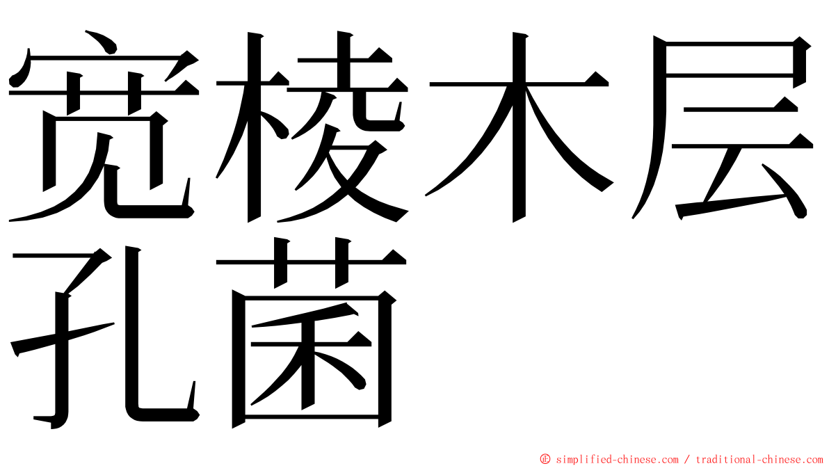 宽棱木层孔菌 ming font