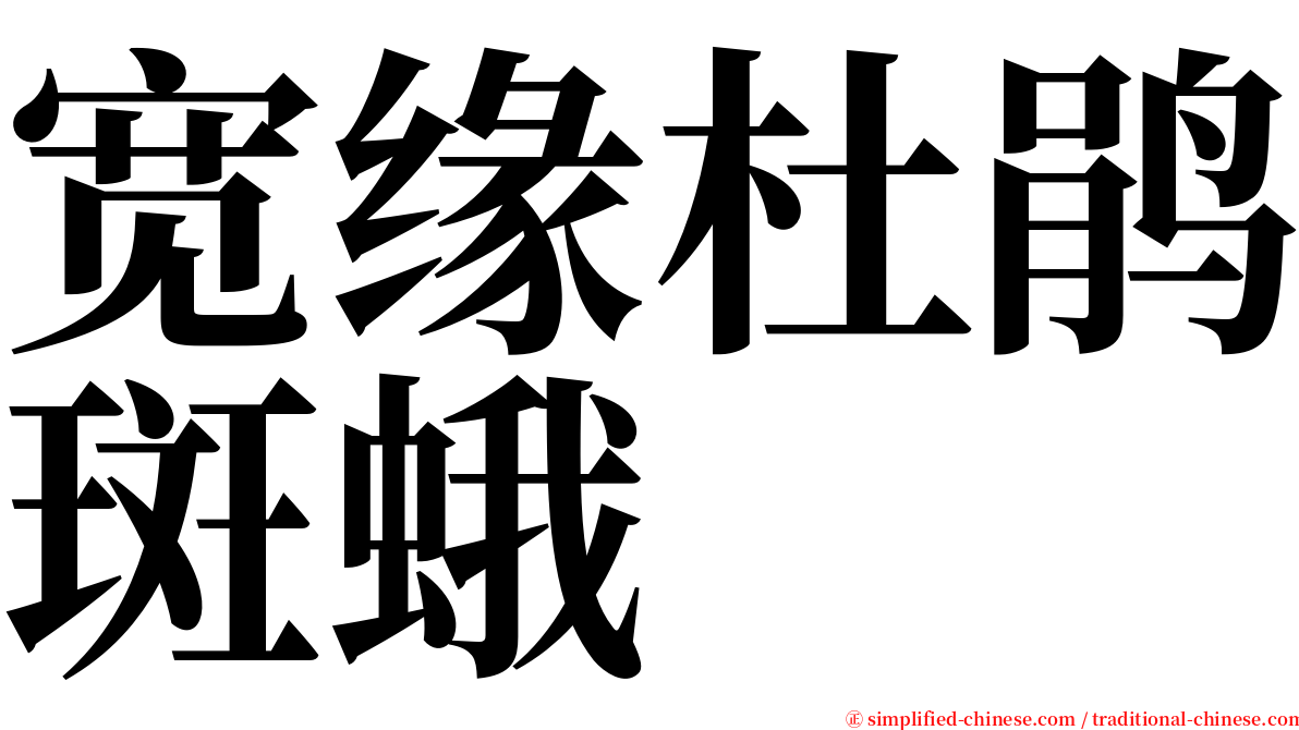 宽缘杜鹃斑蛾 serif font