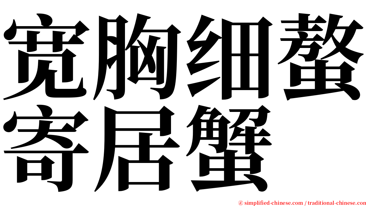 宽胸细螯寄居蟹 serif font