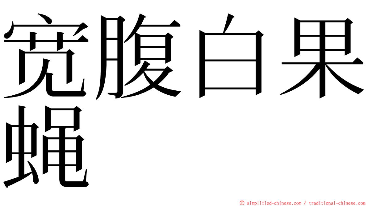 宽腹白果蝇 ming font