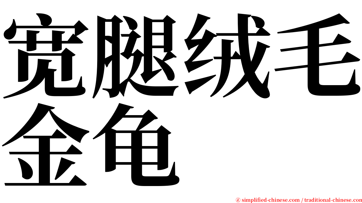 宽腿绒毛金龟 serif font