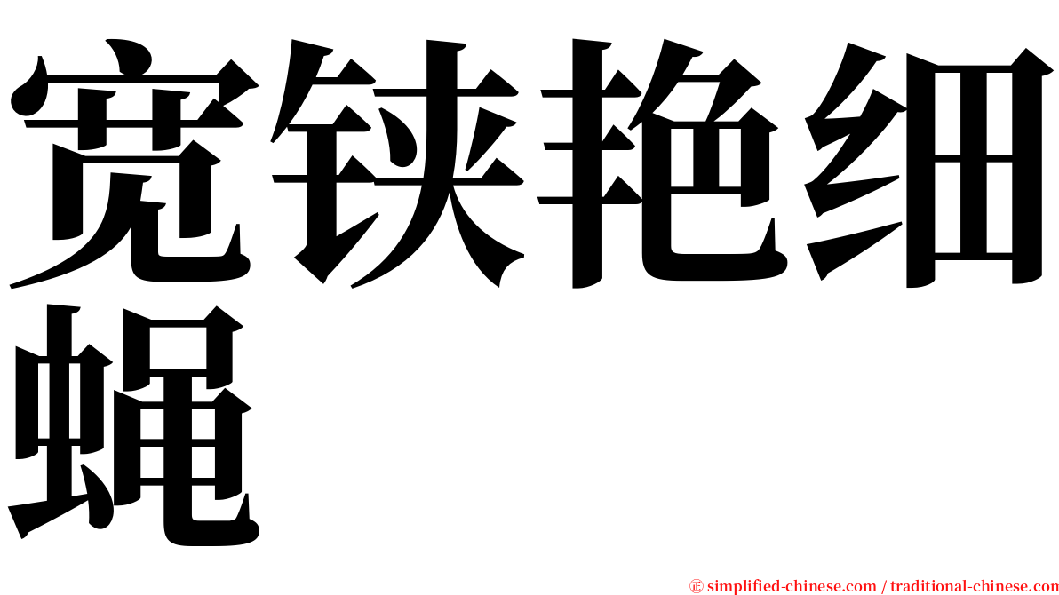 宽铗艳细蝇 serif font