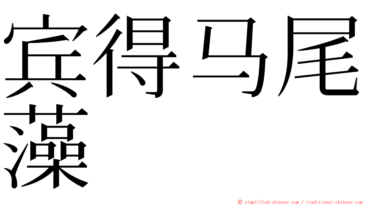 宾得马尾藻 ming font