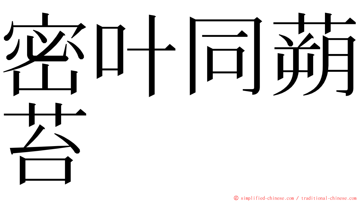密叶同蒴苔 ming font