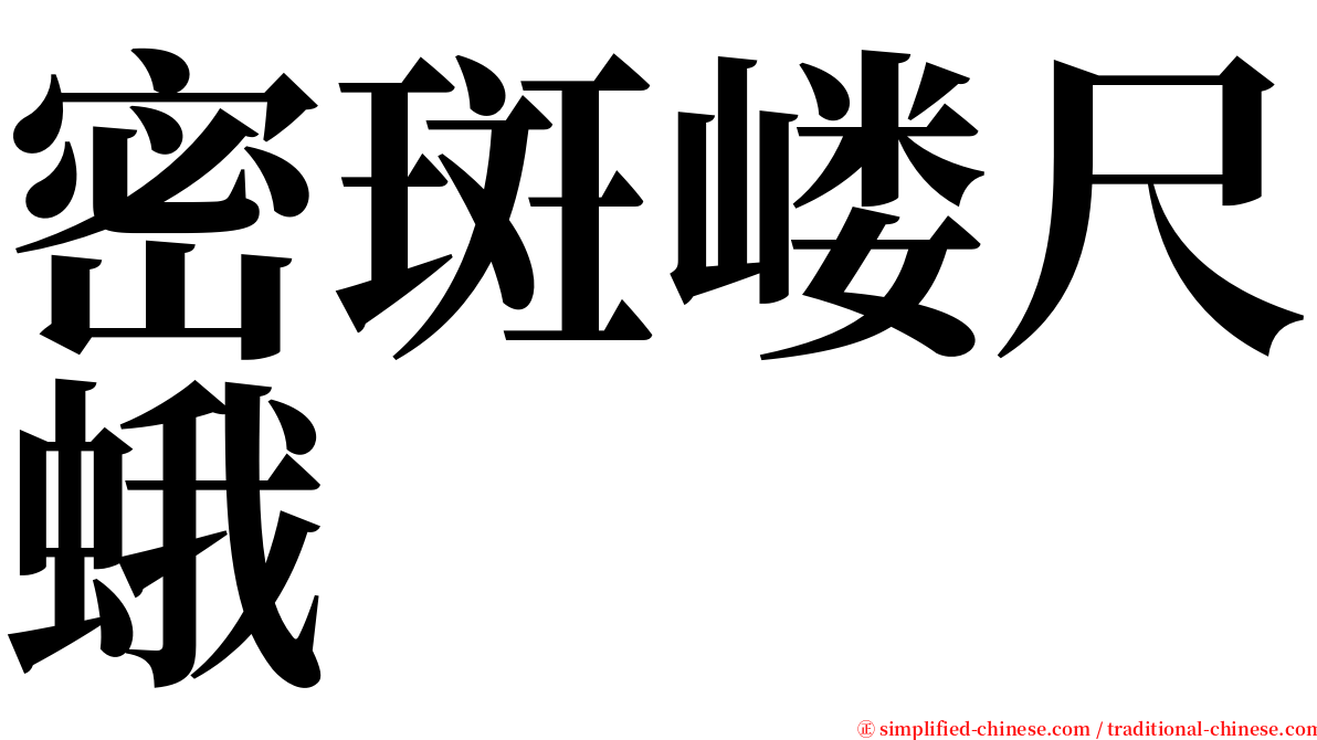 密斑嵝尺蛾 serif font