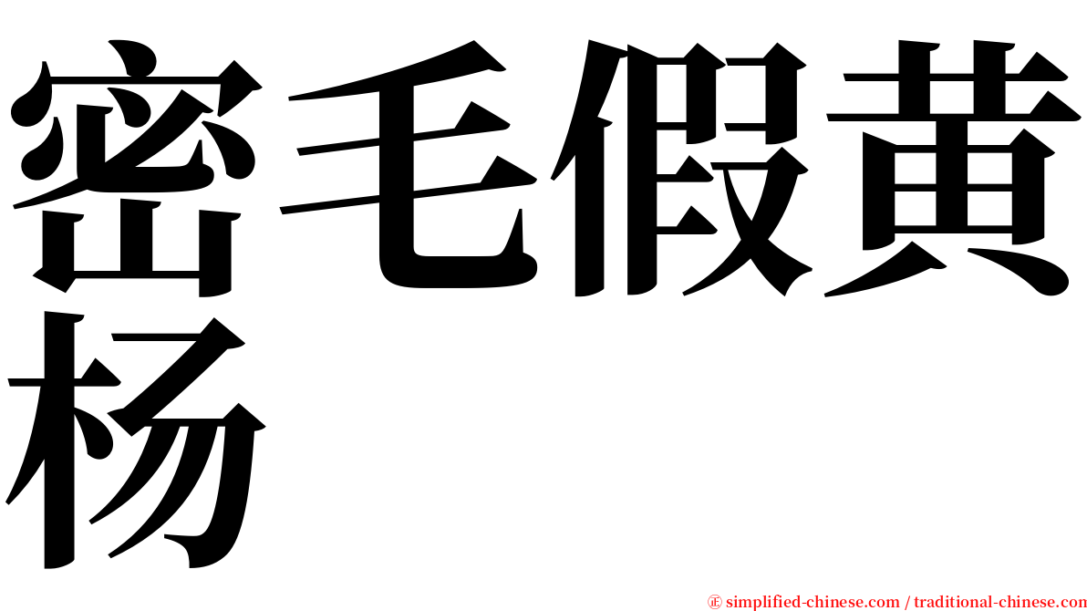 密毛假黄杨 serif font