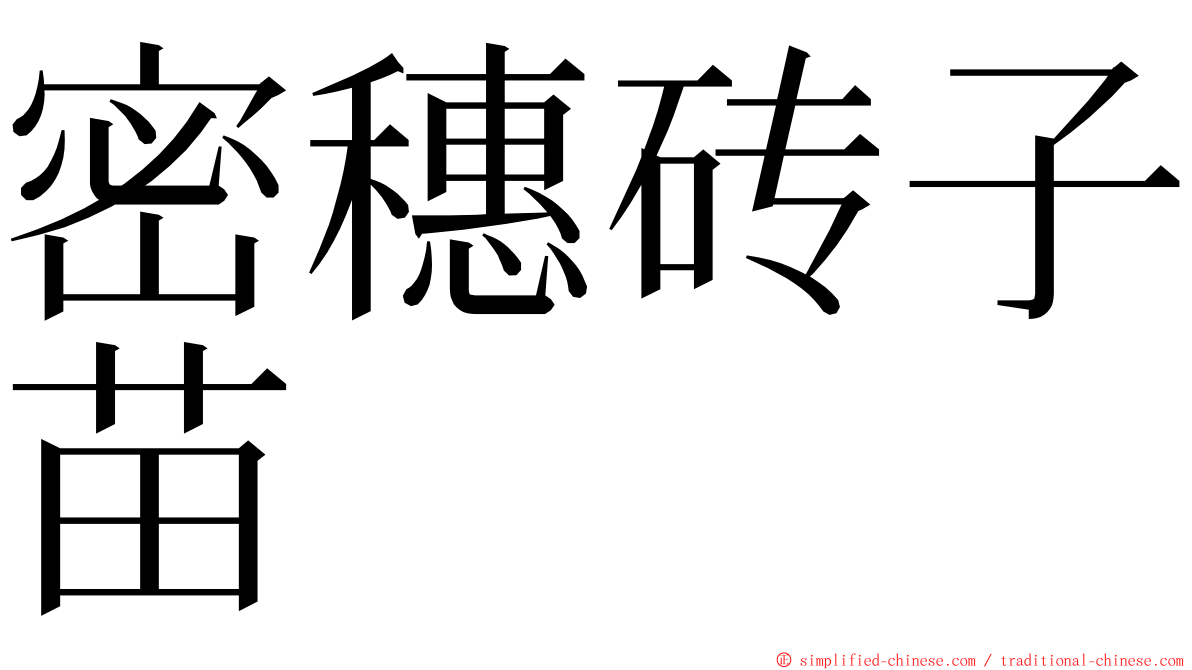 密穗砖子苗 ming font