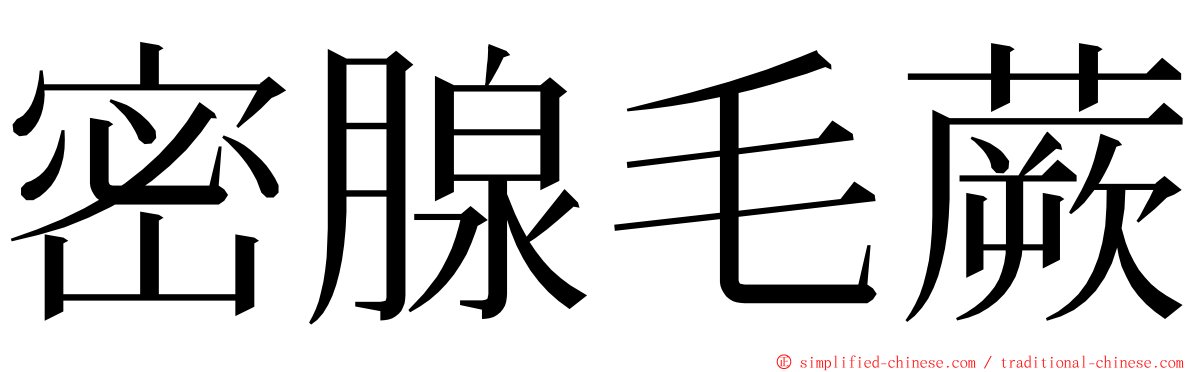 密腺毛蕨 ming font