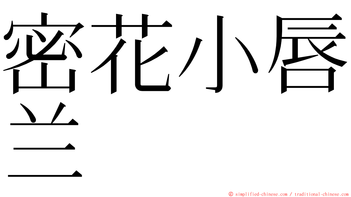 密花小唇兰 ming font