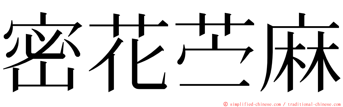 密花苎麻 ming font