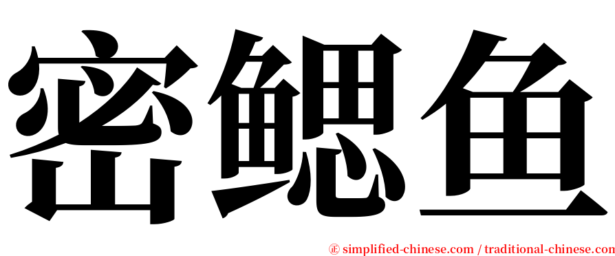 密鳃鱼 serif font