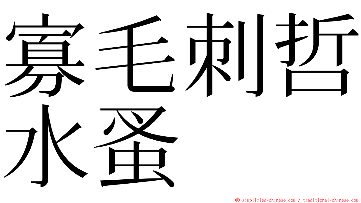 寡毛刺哲水蚤 ming font