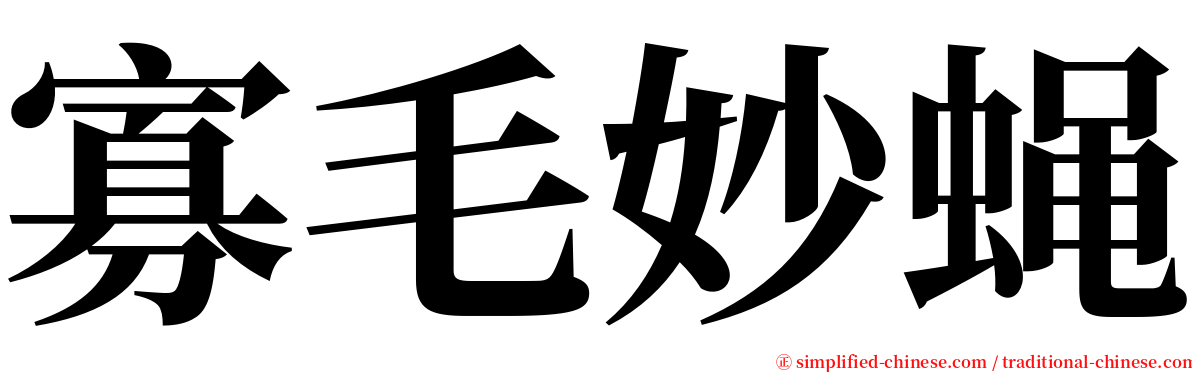 寡毛妙蝇 serif font