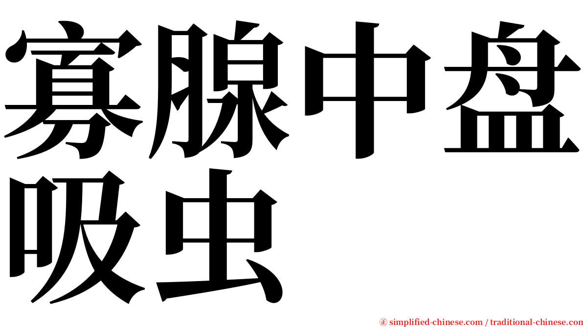 寡腺中盘吸虫 serif font