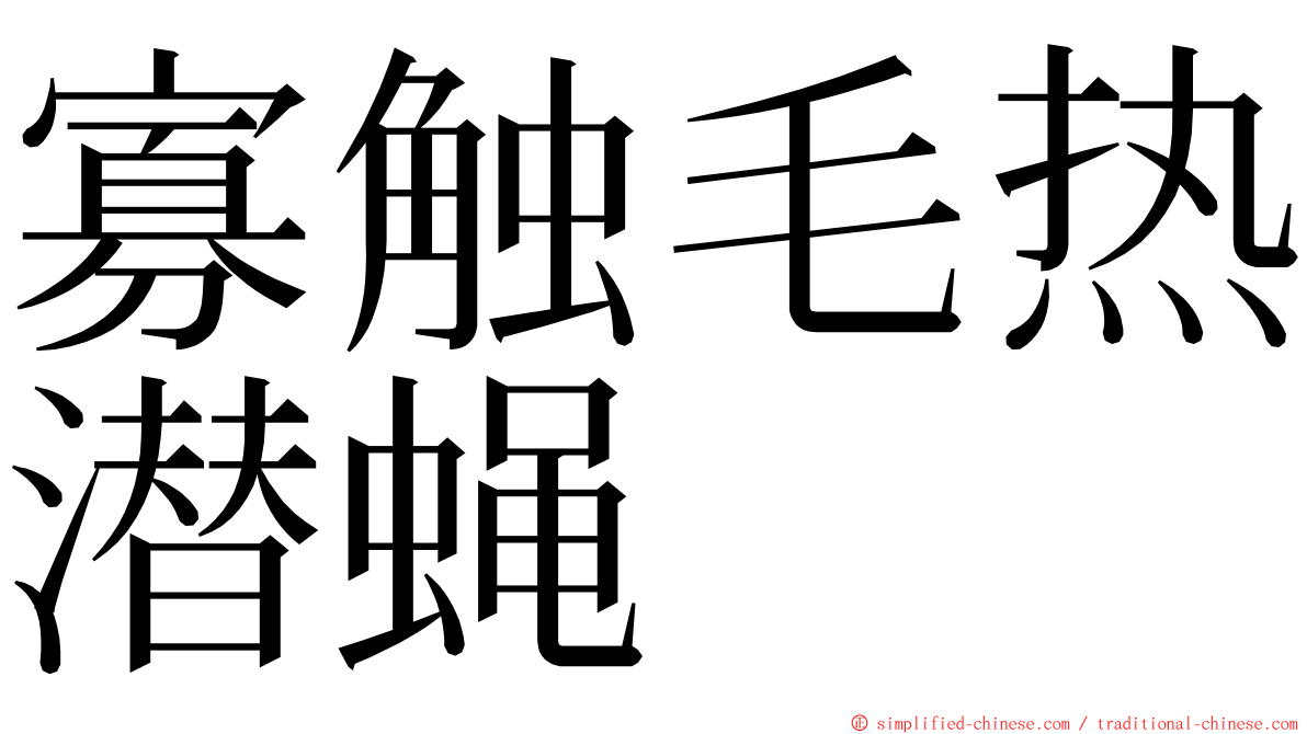 寡触毛热潜蝇 ming font