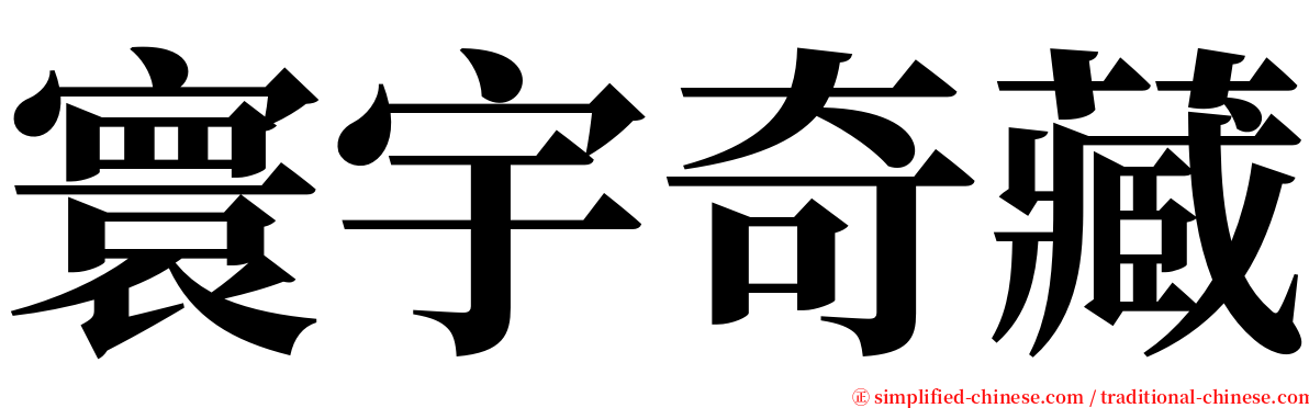 寰宇奇藏 serif font