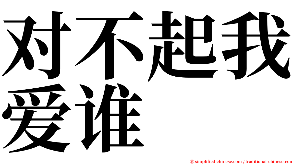 对不起我爱谁 serif font