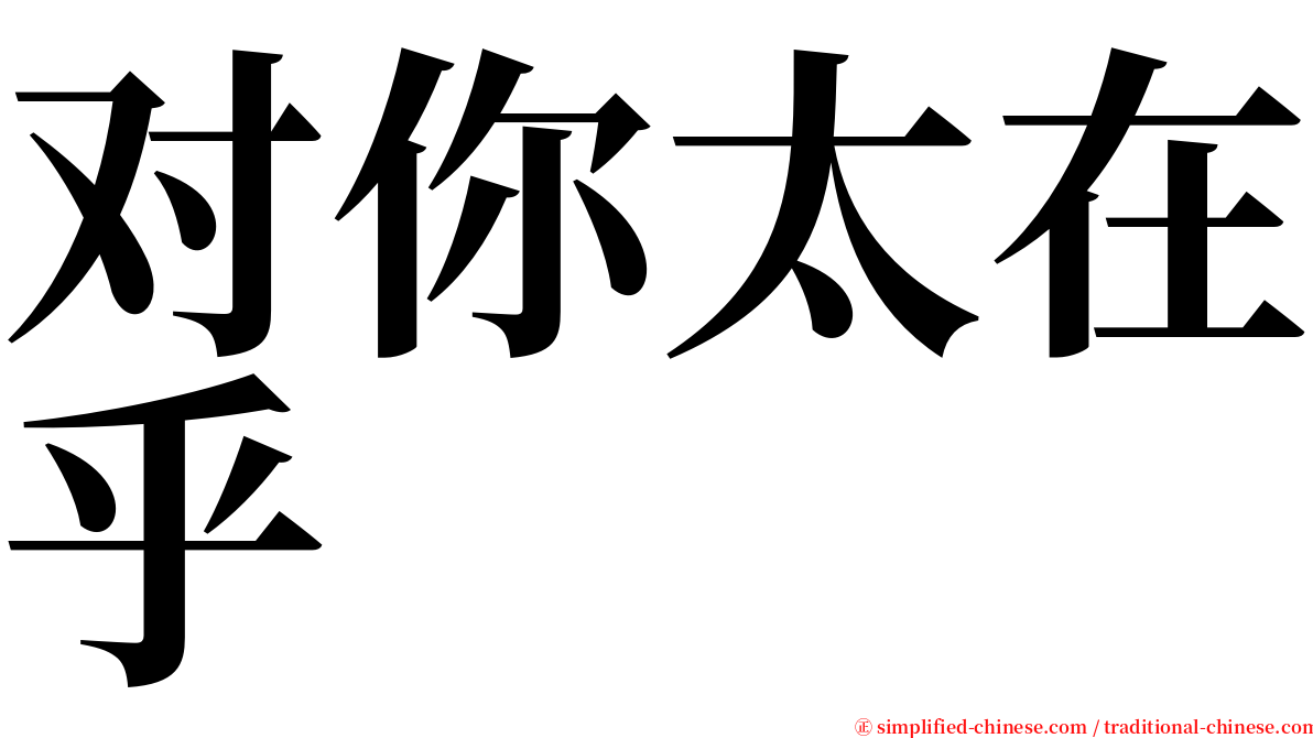 对你太在乎 serif font