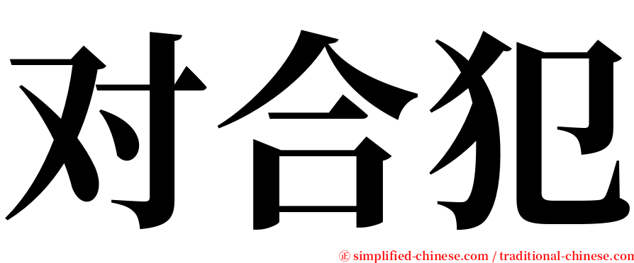 对合犯 serif font