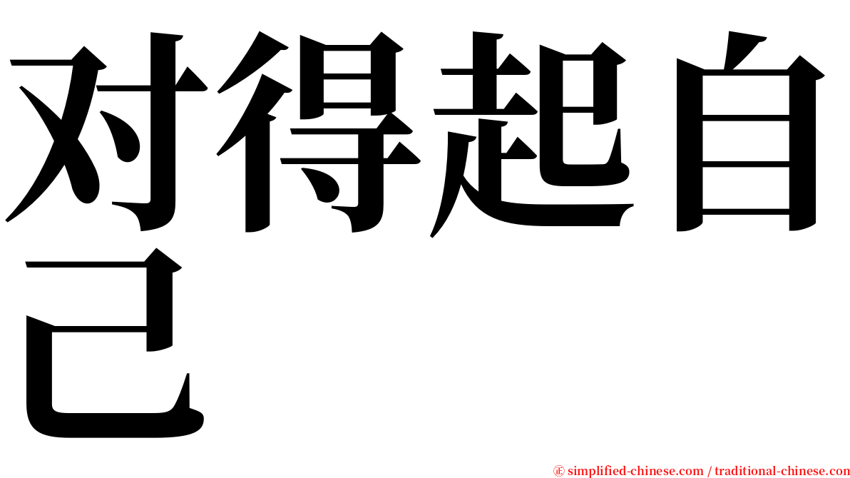 对得起自己 serif font