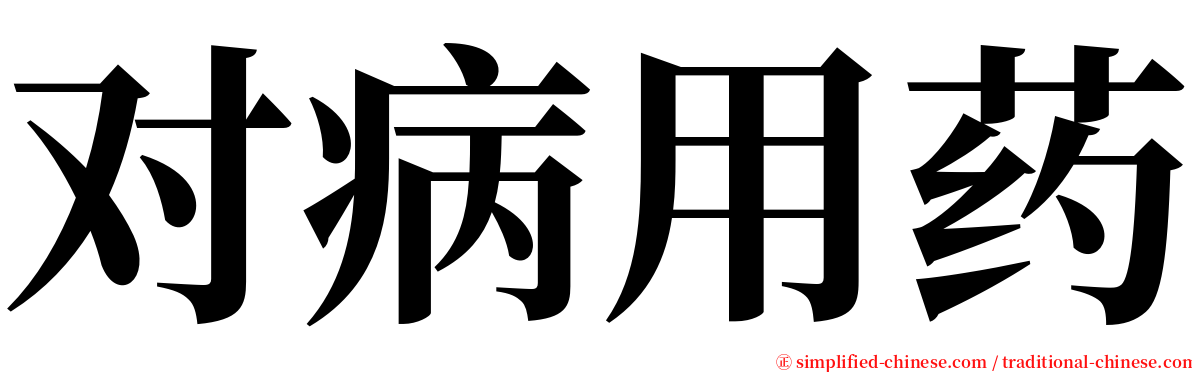 对病用药 serif font