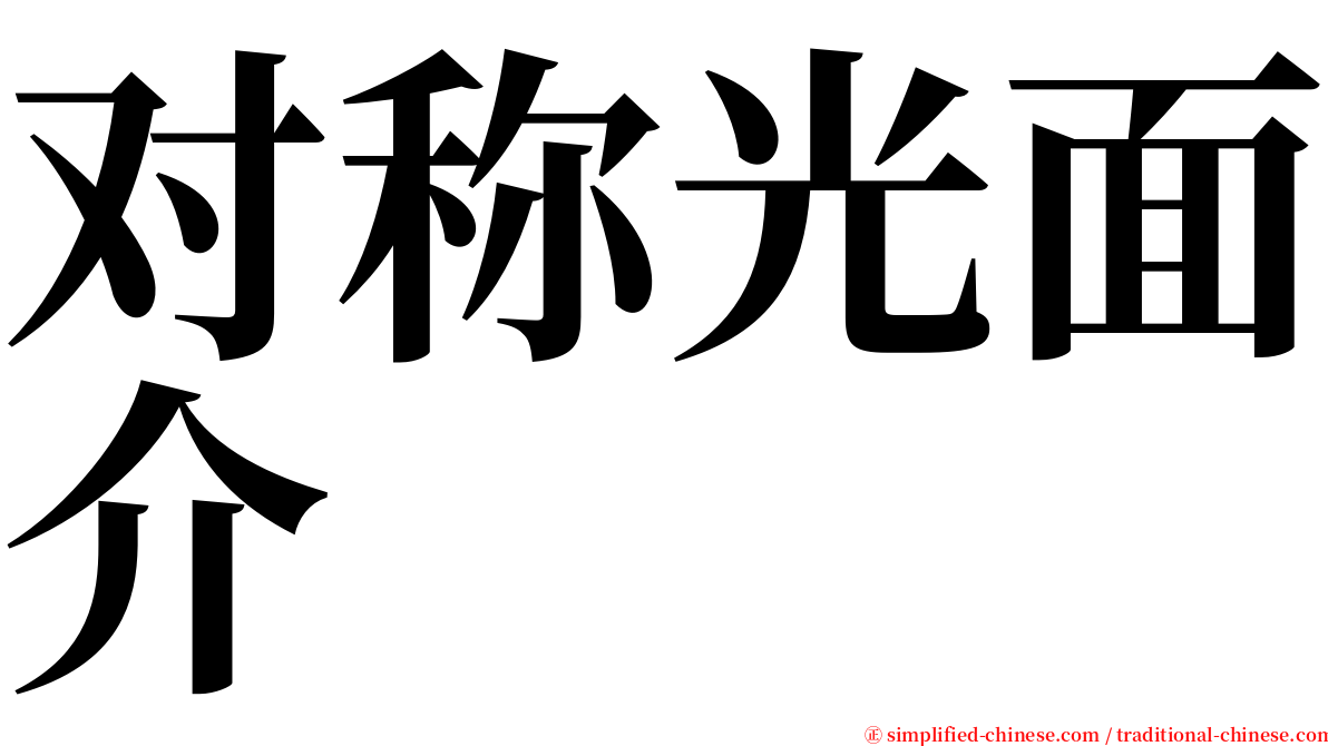 对称光面介 serif font