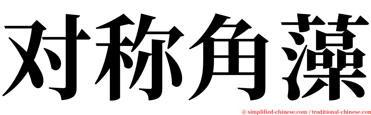 对称角藻 serif font