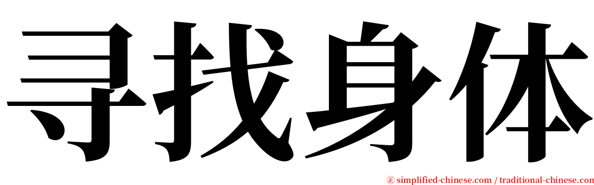 寻找身体 serif font