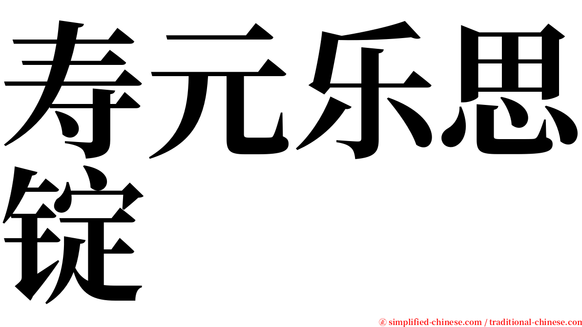 寿元乐思锭 serif font