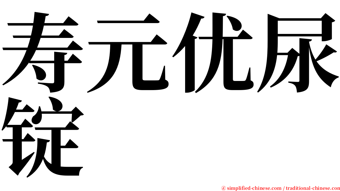 寿元优尿锭 serif font