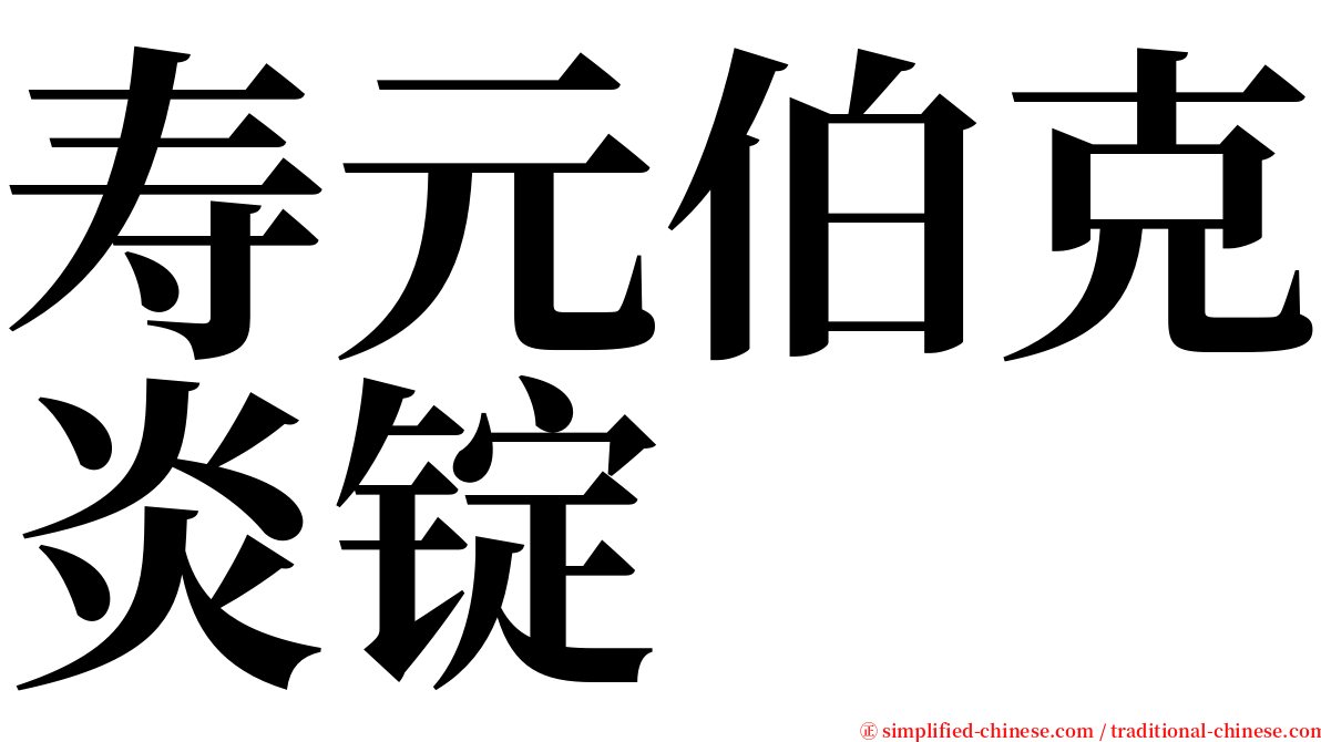 寿元伯克炎锭 serif font