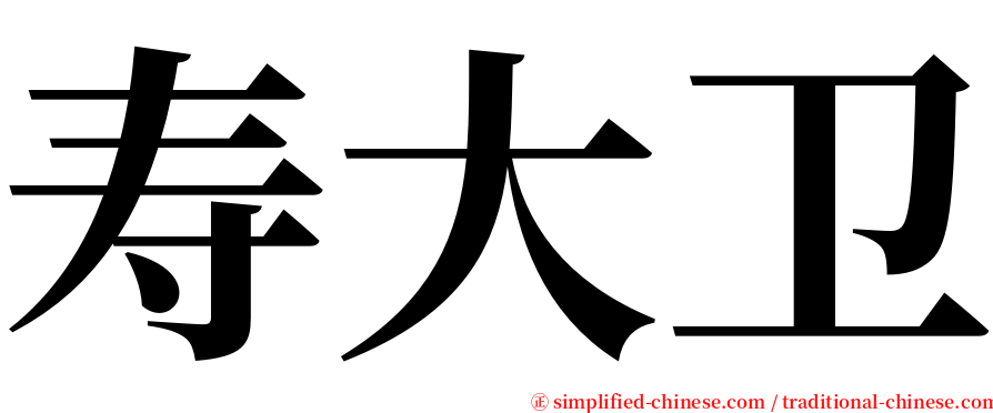 寿大卫 serif font