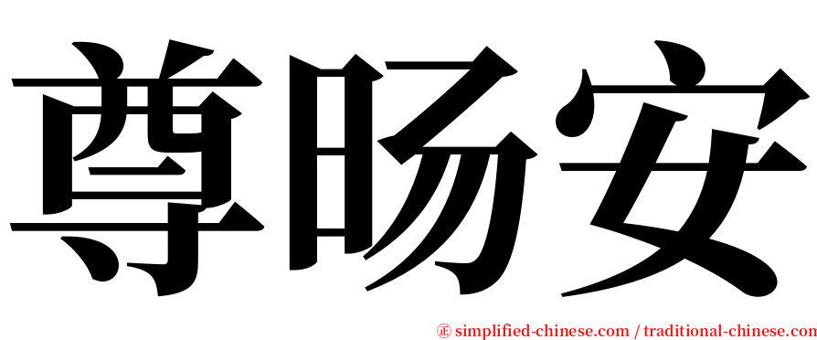 尊旸安 serif font