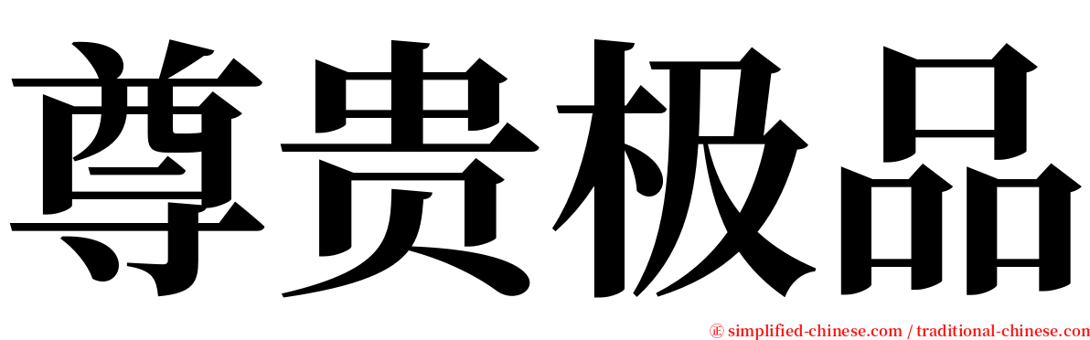 尊贵极品 serif font