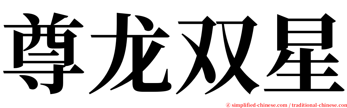 尊龙双星 serif font