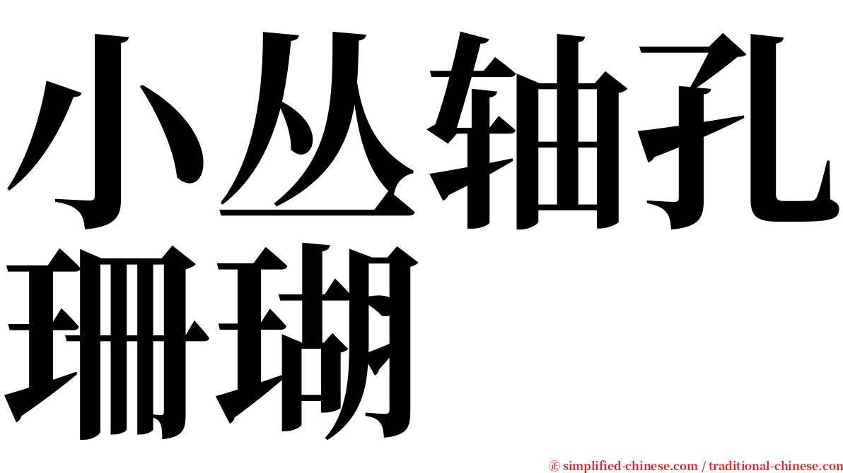 小丛轴孔珊瑚 serif font