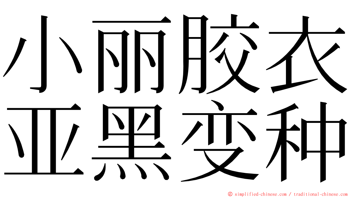 小丽胶衣亚黑变种 ming font