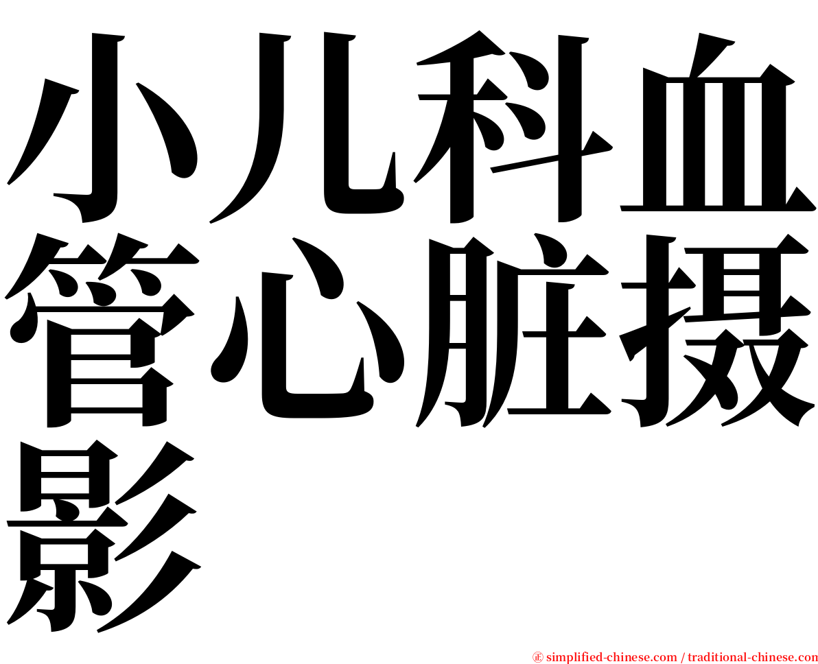 小儿科血管心脏摄影 serif font