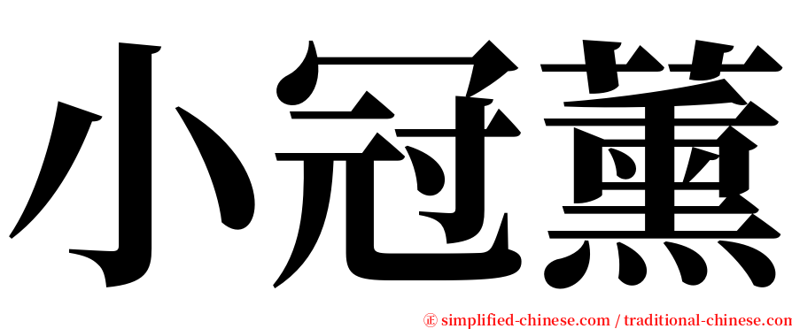 小冠薰 serif font