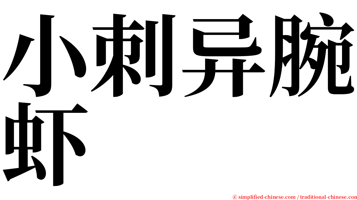 小刺异腕虾 serif font