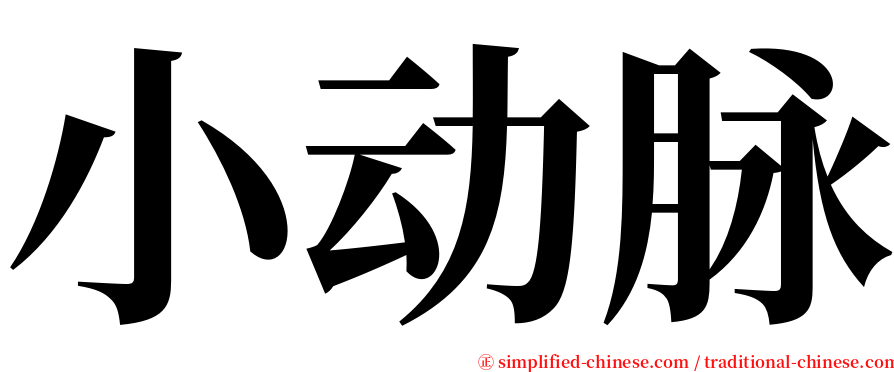 小动脉 serif font