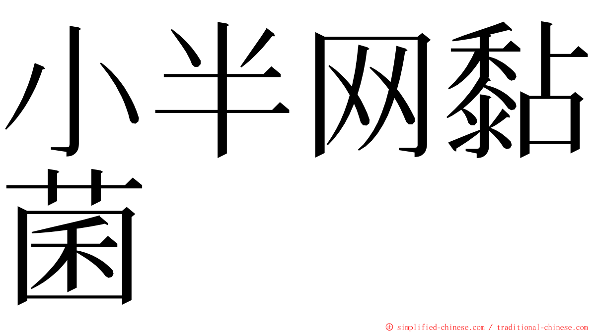 小半网黏菌 ming font