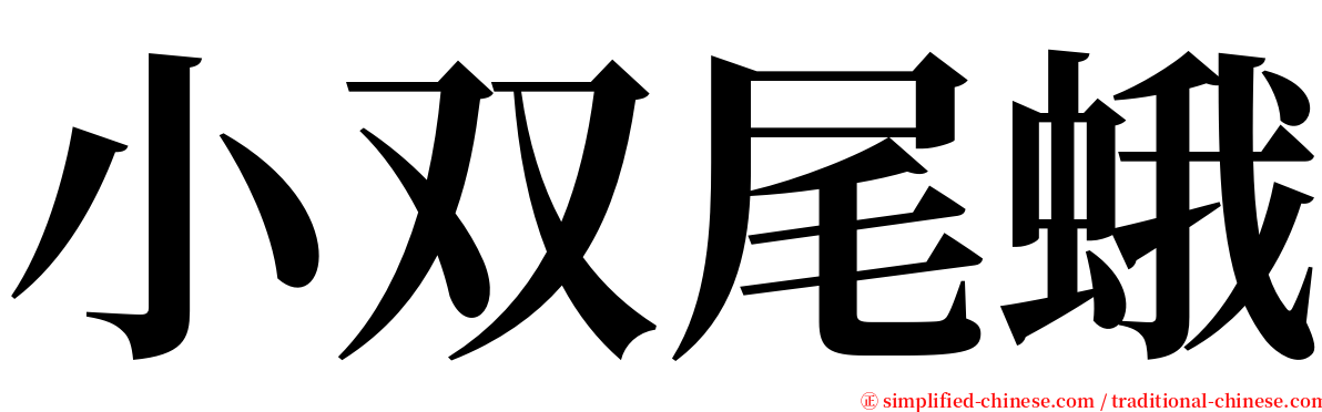 小双尾蛾 serif font