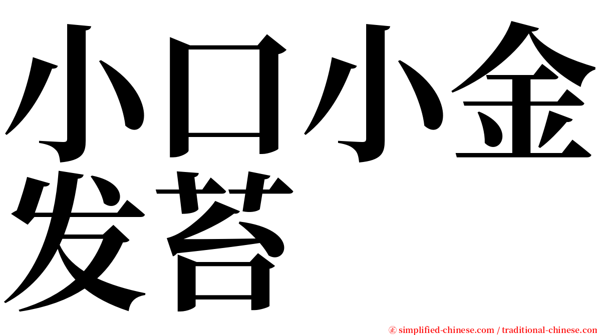 小口小金发苔 serif font